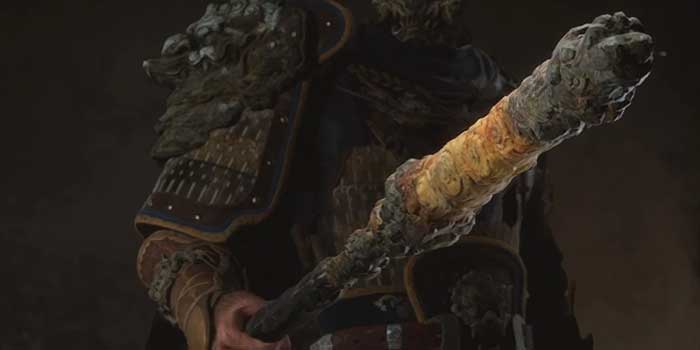 Cloud-Patterned Stone Staff
