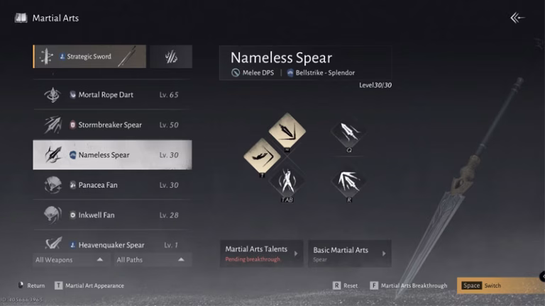 Hướng Dẫn Build Nameless Spear