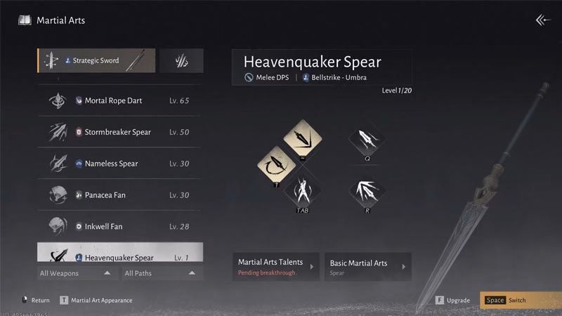 Hướng dẫn Build Heavenquaker Spear